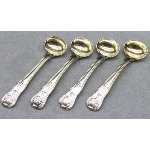 388 - A set of 4 George III silver King's pattern salt spoons, London 1816, maker's mark Thomas Wilkes Bar... 