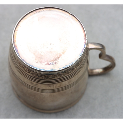 443 - A George III silver christening mug with engraved decoration, London 1803, maker John Emes, 2.9oz