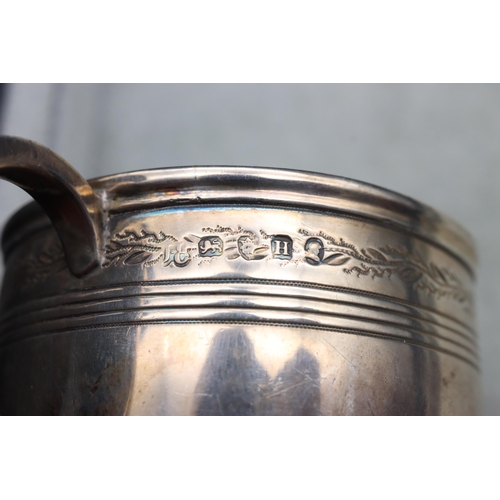 443 - A George III silver christening mug with engraved decoration, London 1803, maker John Emes, 2.9oz