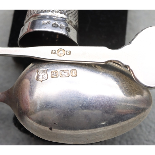 457 - A set of 3 Sheffield silver Apostle teaspoons with twist stems, a Continental silver coloured metal ... 