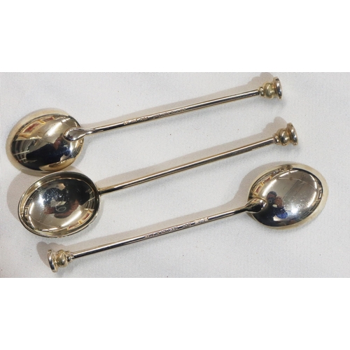 474 - A set of 6 Birmingham silver seal topped coffee spoons, marker's mark S Ltd., 1.9oz  (cased)