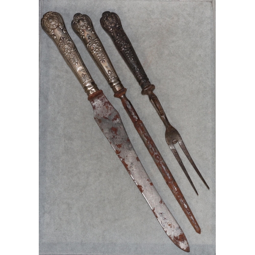 478 - A 3-piece Sheffield silver handled carving set comprising of knife, fork and steel (3)