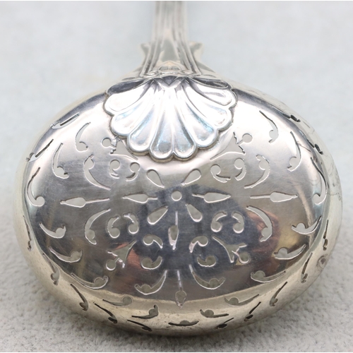 484 - A Victorian silver King's pattern sifter spoon, London 1881, maker's mark JA/JS, 2.2oz