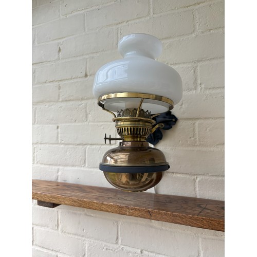 1385 - An ornate brass 4-light pendant light, 2 other pendant lights and 2 wall lights.  This item is not h... 