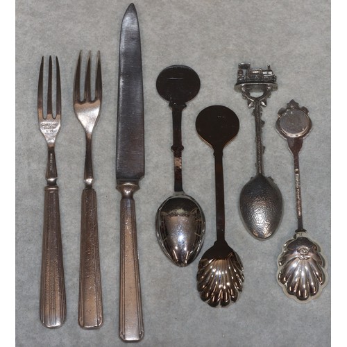 906 - GWR Hotel's silver plated knife and fork, a LM&S 