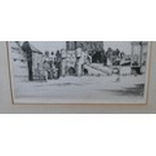 213 - James Macintyre, 34cm x 28cm, black and white engraving in black wood frame, signed