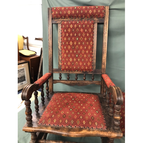 2004 - An American walnut rocking chair (back stretcher missing)