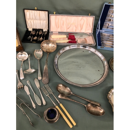 2037 - A quantity of various silver plated items, goblets, flatware etc.