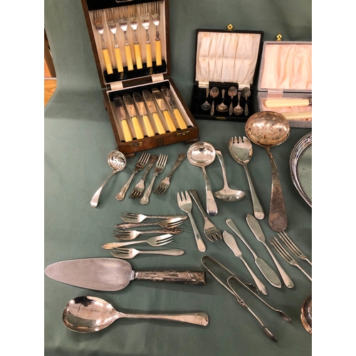 2037 - A quantity of various silver plated items, goblets, flatware etc.