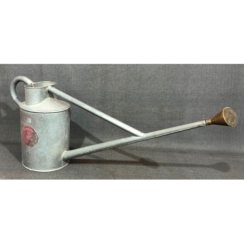 2080 - A Haws galvanised long handled watering can, 88cm long, 36.5cm high.