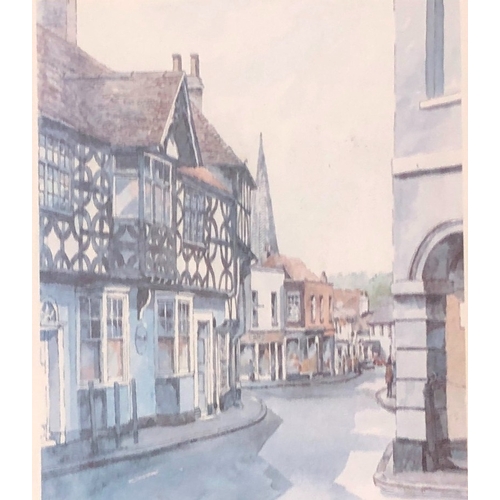 2104 - A set of 5 prints, The Shambles York, Godalming, Canterbury, Exeter and Arundel, 18.5 x 15cm all in ... 