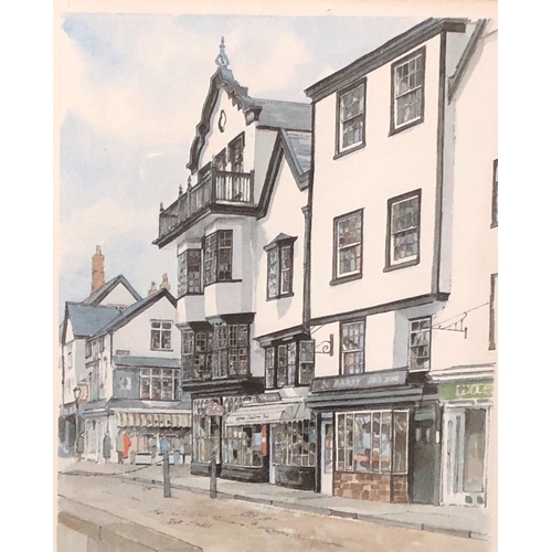 2104 - A set of 5 prints, The Shambles York, Godalming, Canterbury, Exeter and Arundel, 18.5 x 15cm all in ... 