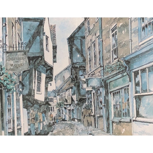 2104 - A set of 5 prints, The Shambles York, Godalming, Canterbury, Exeter and Arundel, 18.5 x 15cm all in ... 