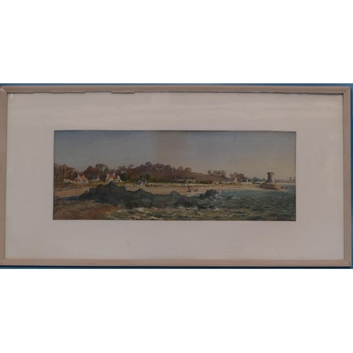 216 - A Shepherd, early 20th Century marine watercolour depicting rocky beach scene with figures and boats... 