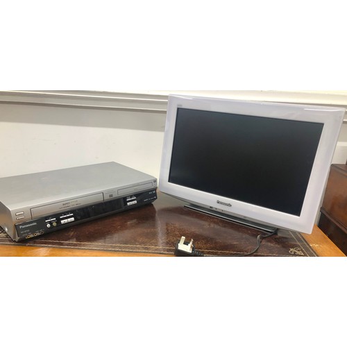 2275 - A Panasonic Viera 19 inch TV monitor TX-L19D28BW and a Panasonic NV-VP33 video recorder