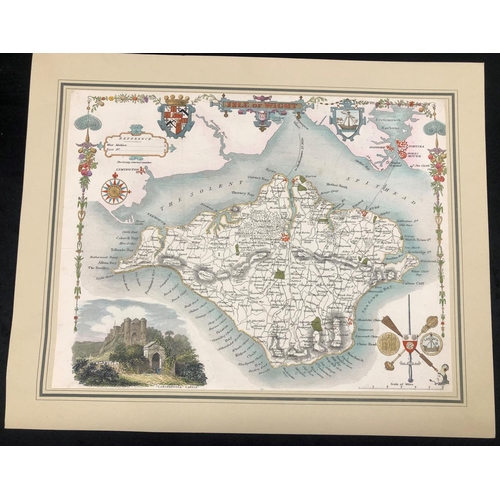 2329 - An 18th Century J. Cary hand coloured map, Middlesex 29cm x 22.5cm and 3 other maps, Hampshire, Suss... 