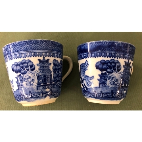 2028 - A pair of blue and white Old Willow small bowls and a quantity of various other china etc (1 saucer ... 