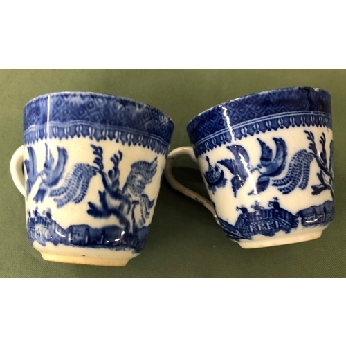 2028 - A pair of blue and white Old Willow small bowls and a quantity of various other china etc (1 saucer ... 