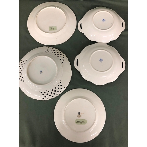 2101 - A pair of Coalport dishes, a Wedgwood Harlech plate, a Regency cup and saucer, a Buckingham Palace m... 