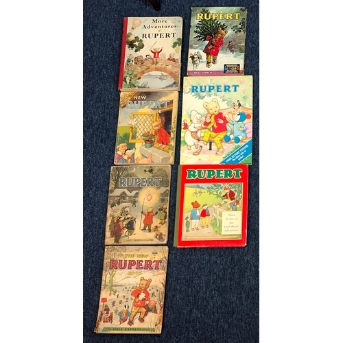 2105 - 25 Rupert  Annuals, earliest 1937 Rupert and the Snow Machine, 1946, 1948, 1949, 1951, 1965, 1970, 1... 