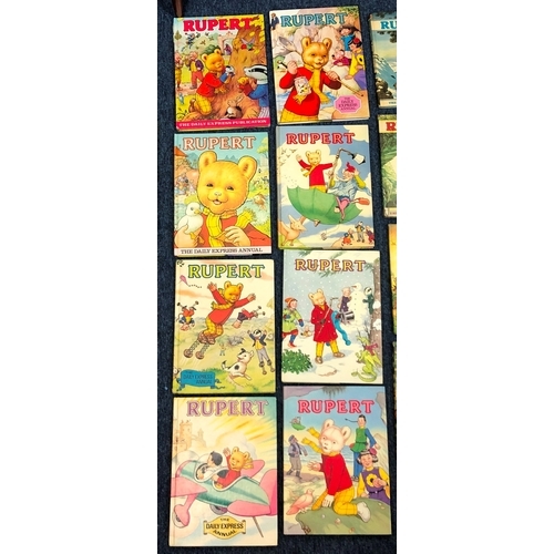 2105 - 25 Rupert  Annuals, earliest 1937 Rupert and the Snow Machine, 1946, 1948, 1949, 1951, 1965, 1970, 1... 