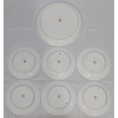 118 - A Royal Crown Derby round cake plate and 6 matching side plates on Imari pattern ground (7)