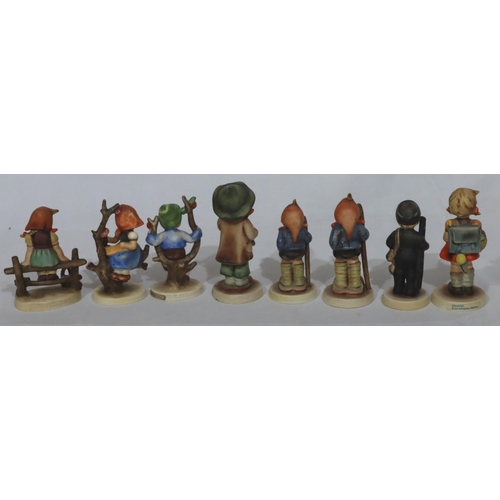 158 - 8 various Goebel figurines, tallest 11.5cm high (boy holding lamb hat and base chipped) (8)