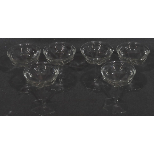 163 - A set of 6 Moser crystal 