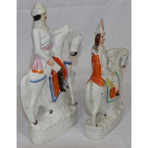 84 - A 19th Century Staffordshire group of figure on horseback, Sir G Wolseley (damage to horse's front l... 