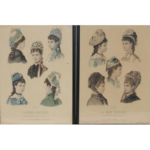 190 - A set of 4 heightened prints, 19.5cm x 11.5cm, 