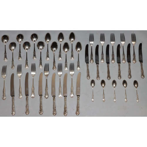 233 - A Mappin & Webb Mappin plated 6-place flatware service, complete (except 1 small fork and 1 teaspoon... 