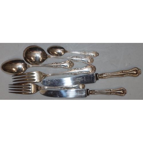 233 - A Mappin & Webb Mappin plated 6-place flatware service, complete (except 1 small fork and 1 teaspoon... 