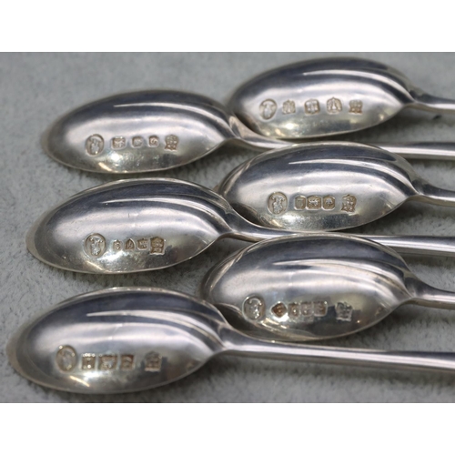 237 - A set of 6 Elizabeth II rat tailed teaspoons, London, Chester, Birmingham, Edinburgh, Glasgow and Sh... 