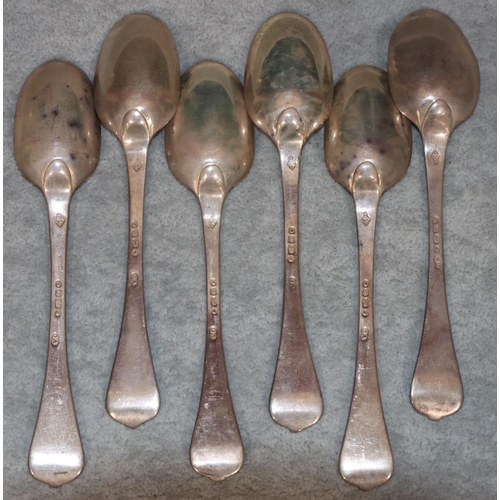 263 - A set of 6 Victorian silver teaspoons, London 1853, maker's mark GA, 4.1oz