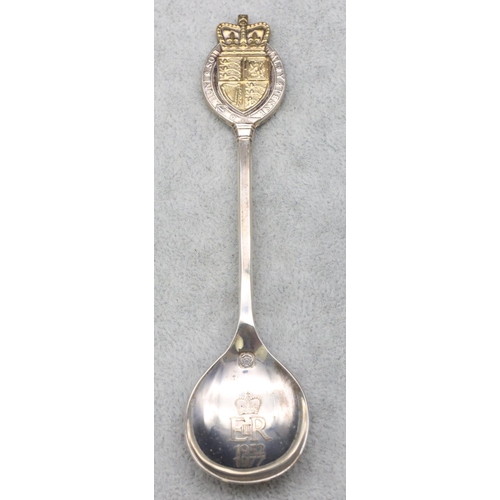 295 - An Elizabeth II Silver Jubilee Commemorative spoon in original red case, 1oz