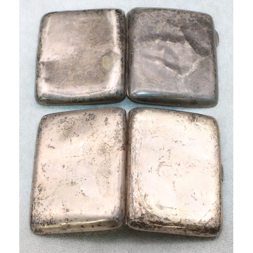 352 - A Chester silver cigarette case and a Birmingham silver cigarette case (dented), 5.1oz (2)