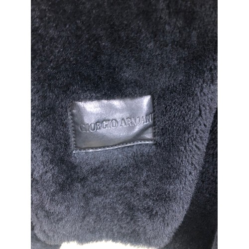 2355 - A Giorgio Armani gentlemen's black soft leather sheepskin jacket, (good condition, hardly worn) zipp... 