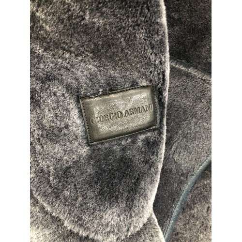 2356 - A Giorgio Armani gentlemen's grey mutton leather sheepskin double breasted jacket, (Good condition, ... 