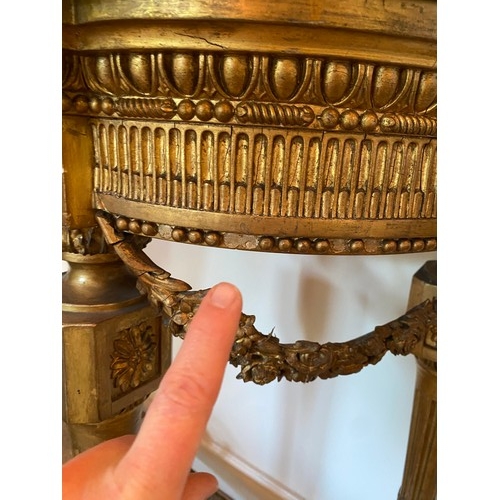 2364 - A 19th Century Gilt console table having marble top 91cm high 158cm wide 51cm deep
This item is not ... 