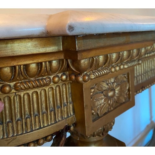 2364 - A 19th Century Gilt console table having marble top 91cm high 158cm wide 51cm deep
This item is not ... 