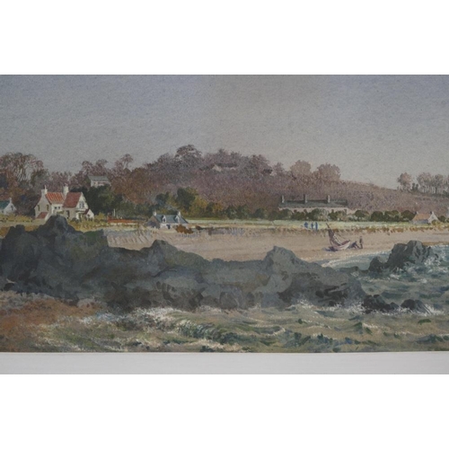 216 - A Shepherd, early 20th Century marine watercolour depicting rocky beach scene with figures and boats... 