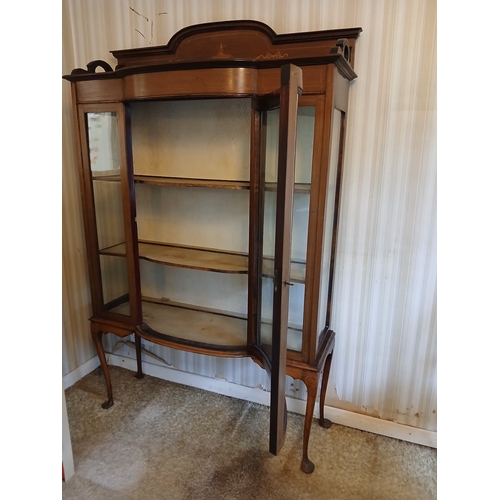 2152 - A bow fronted display cabinet, 109.2cm wide, 40.5cm deep, 169cm high. This item is not held by PF Wi... 