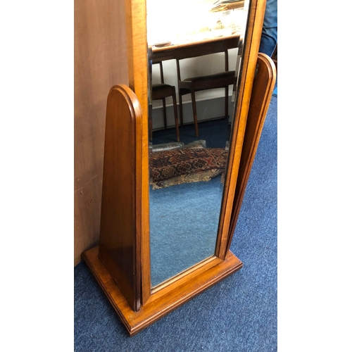 2212 - A cheval mirror, base, 43.5 wide 30.5 deep, 118cm high overall (some marks to base).