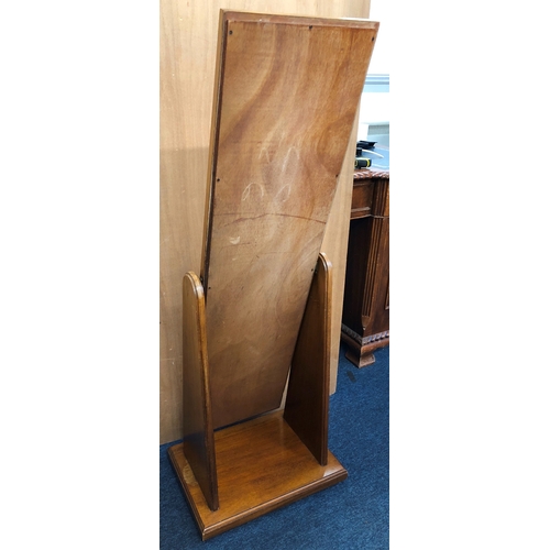 2212 - A cheval mirror, base, 43.5 wide 30.5 deep, 118cm high overall (some marks to base).