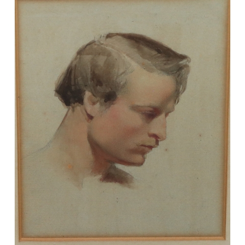 166 - A watercolour, 16cm x 13cm, shoulder length portrait of a gentleman, in gilt frame