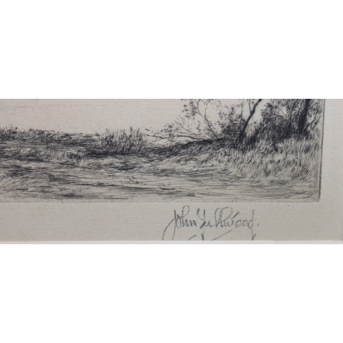 167 - John Fullwood, signed black and white etching, 22.5cm x 19.5cm, 