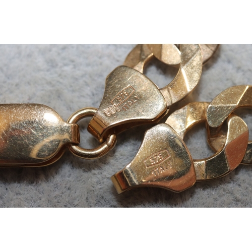 473 - A 9ct gold flat linked necklace, 51cm long, 31.8 grams