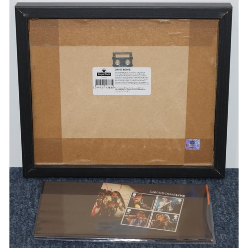 719 - A set of 6 David Bowie framed stamps and 2 similar unframed sets