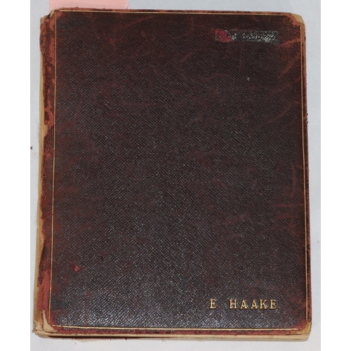 728 - A 19th Century leather bound album containing watercolours, pencil sketches, poems etc.