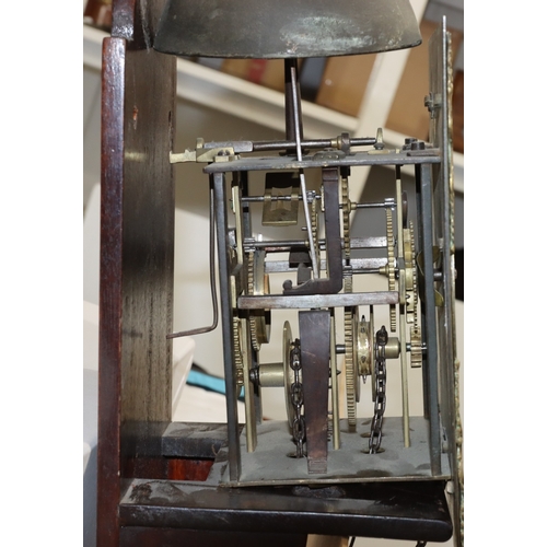 896 - Thomas Worsfold, Dorking, early 18th Century one-handed square brass longcase clock movement, with w... 